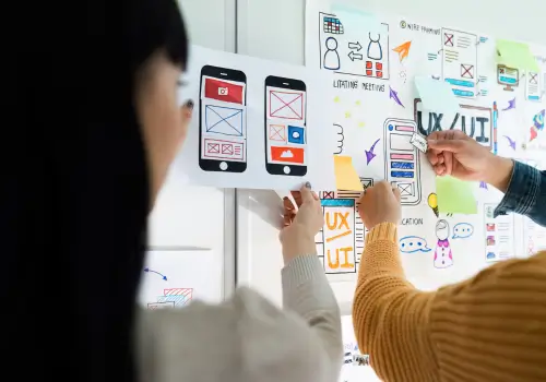 A designer collaborating with a client