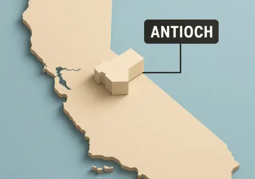 Map of Antioch highlighting local service area